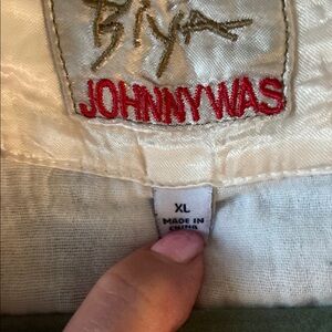 Johnny Was Ivory shirt XL